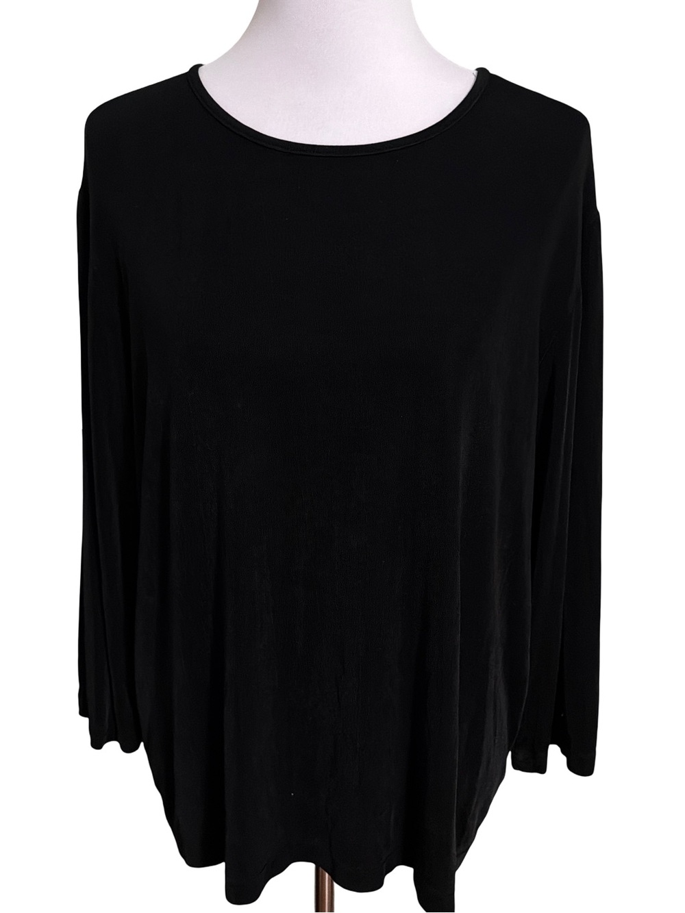 Chico's Black Long Sleeve Scoop Neck Top